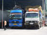 Chinese truck and Vietnam truck parking in cargo yard